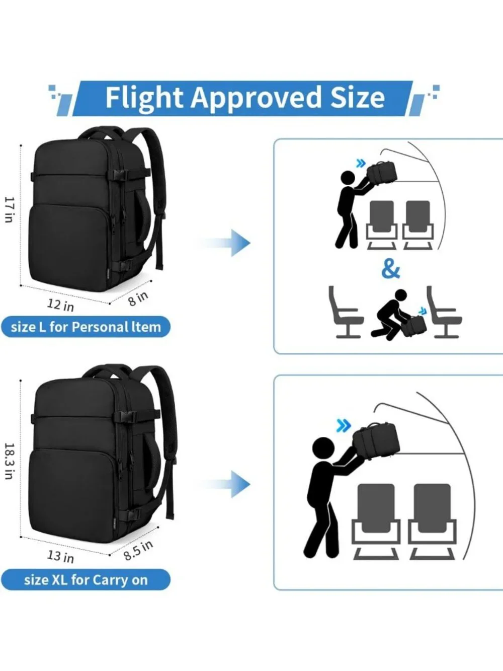 Stylish Travel Backpack for Men & Women, 17.3